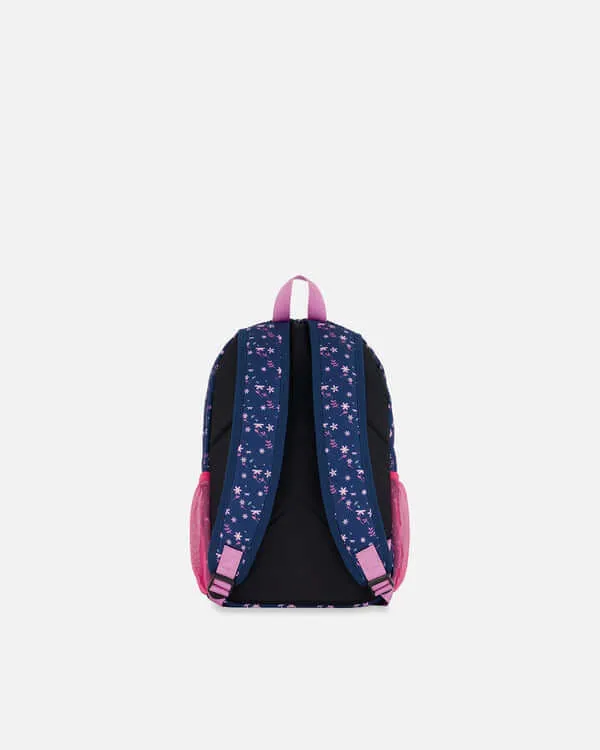 Toddler Backpack Navy Blue Printed Kitten - 16L