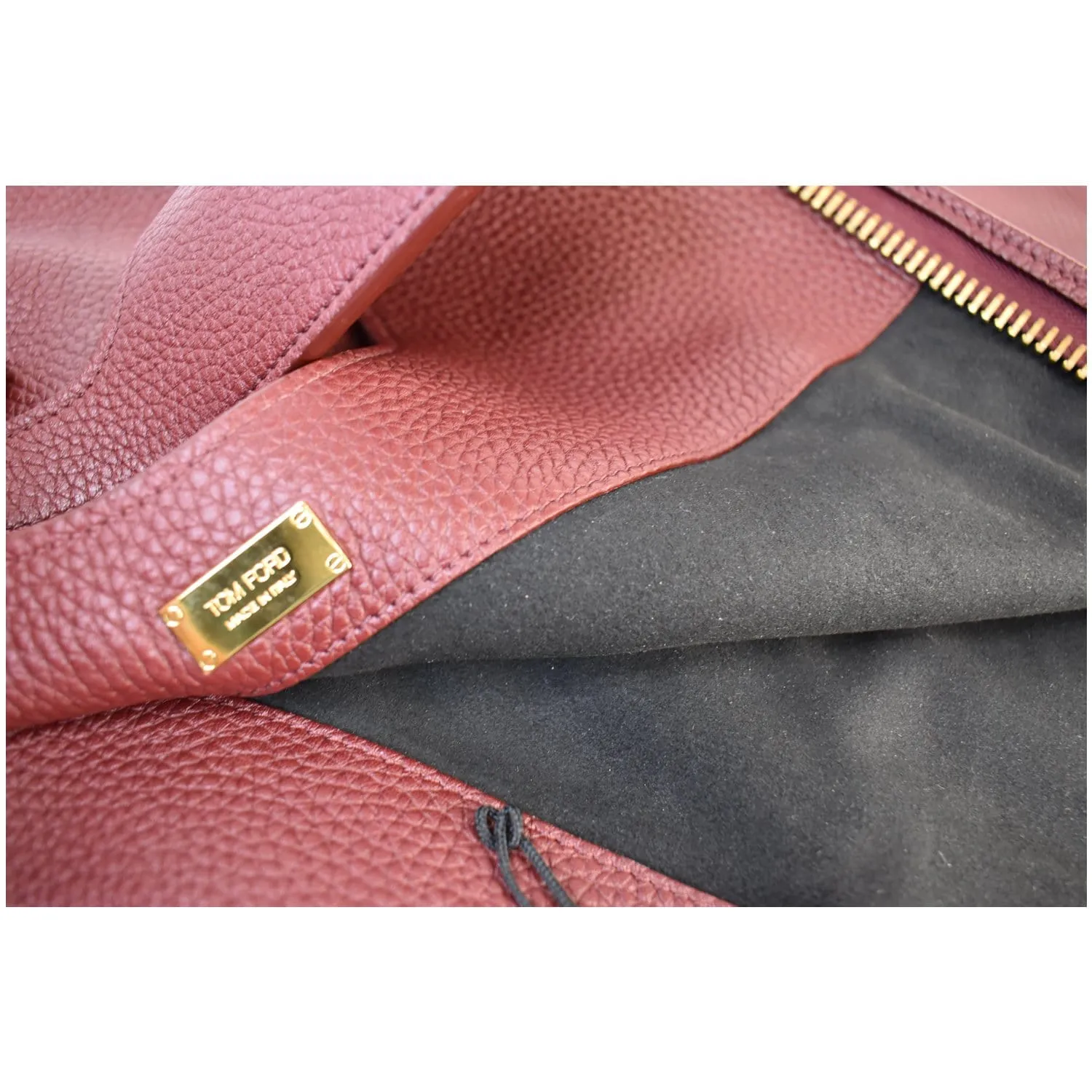 TOM FORD Alix Padlock Zip Fold-over Leather Shoulder Bag Red