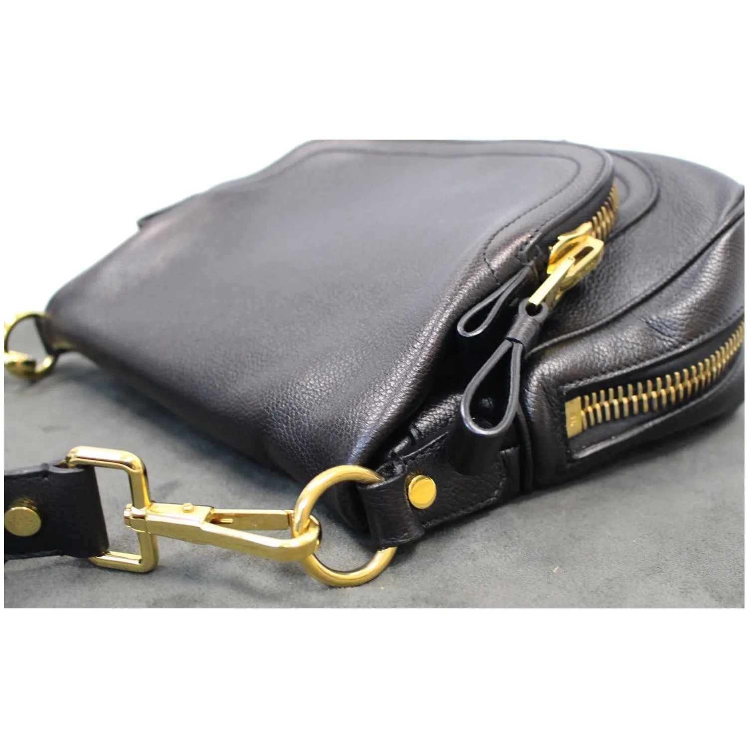 TOM FORD Jennifer Medium Leather Shoulder Bag Black