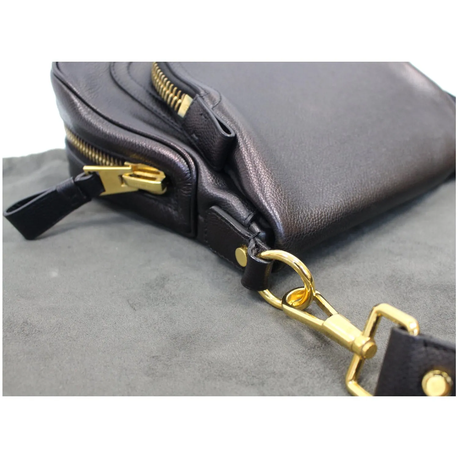 TOM FORD Jennifer Medium Leather Shoulder Bag Black