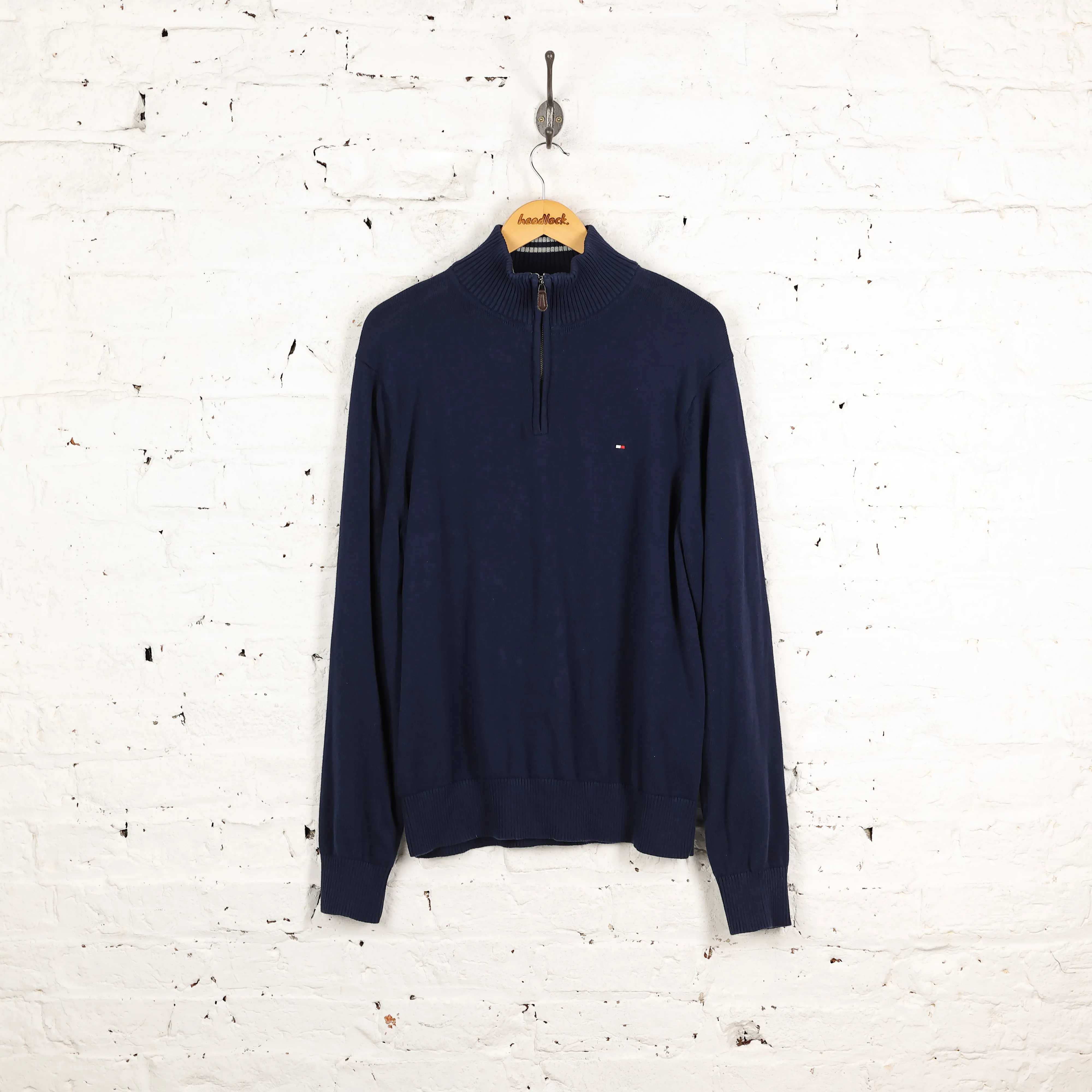 Tommy Hilfiger Knit 1/4 Zip Jumper - Blue - XL