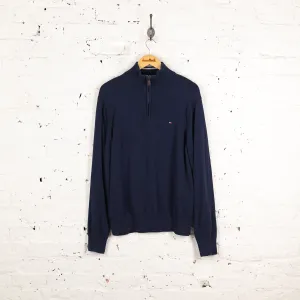 Tommy Hilfiger Knit 1/4 Zip Jumper - Blue - XL