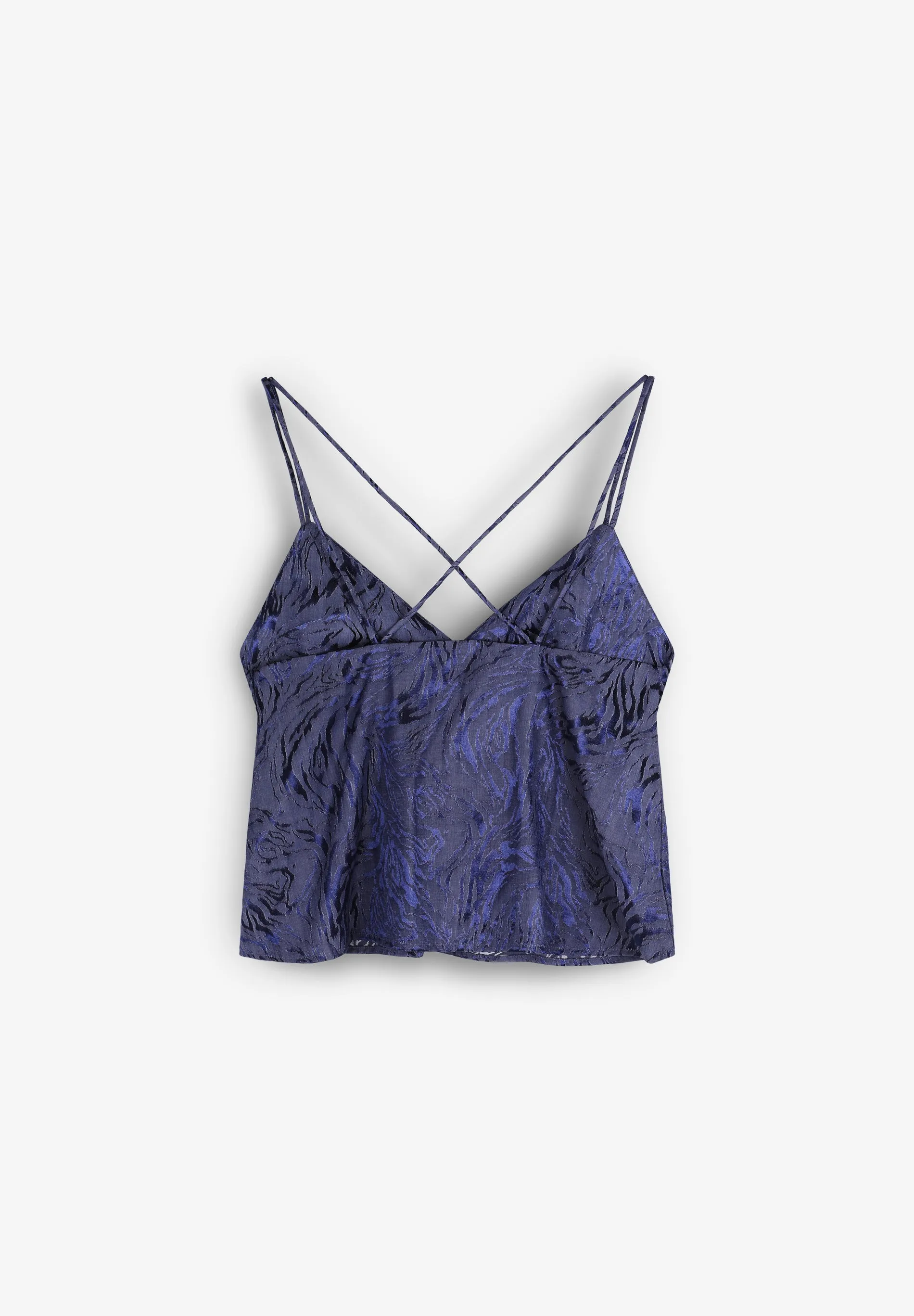 TOP EM JACQUARD DE ALÇAS CRUZADAS