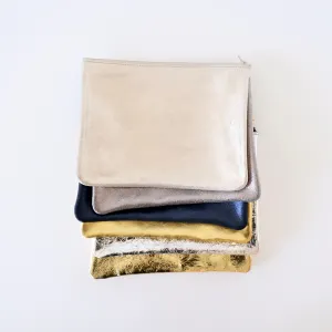 Tracey Tanner Large Leather Zip Pouch - 6 Colors