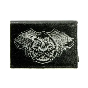 Tri-Fold Wallet - Motorcycle Skull/Crossbones
