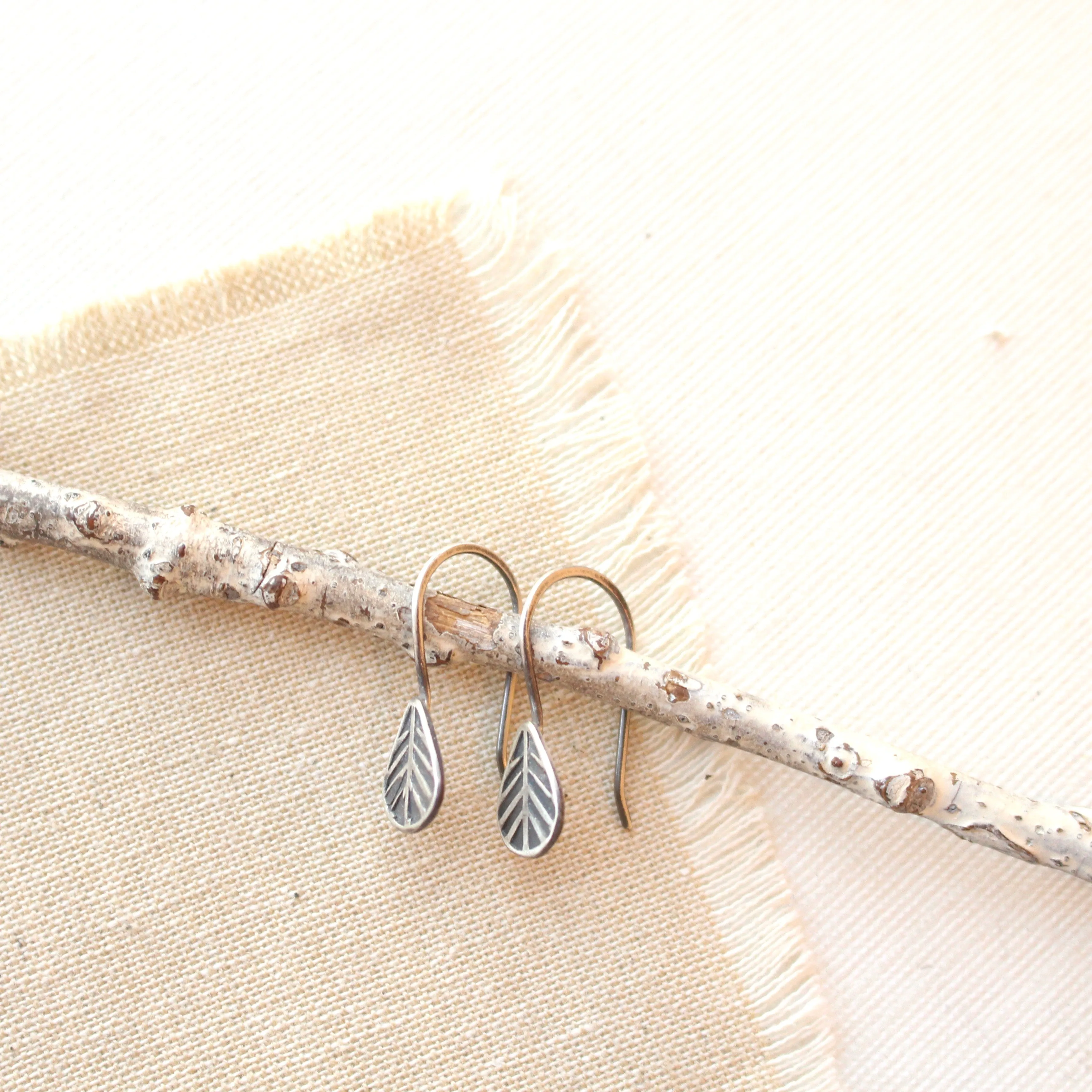 Tribal Leaf Lobe Hugger Earrings