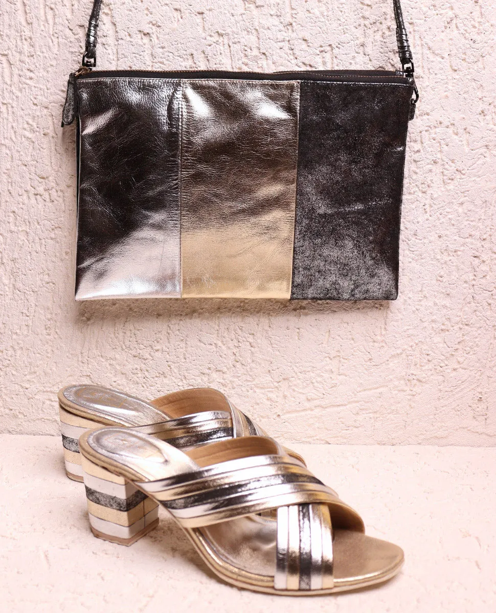 Tribeca Metallic Leather Bag