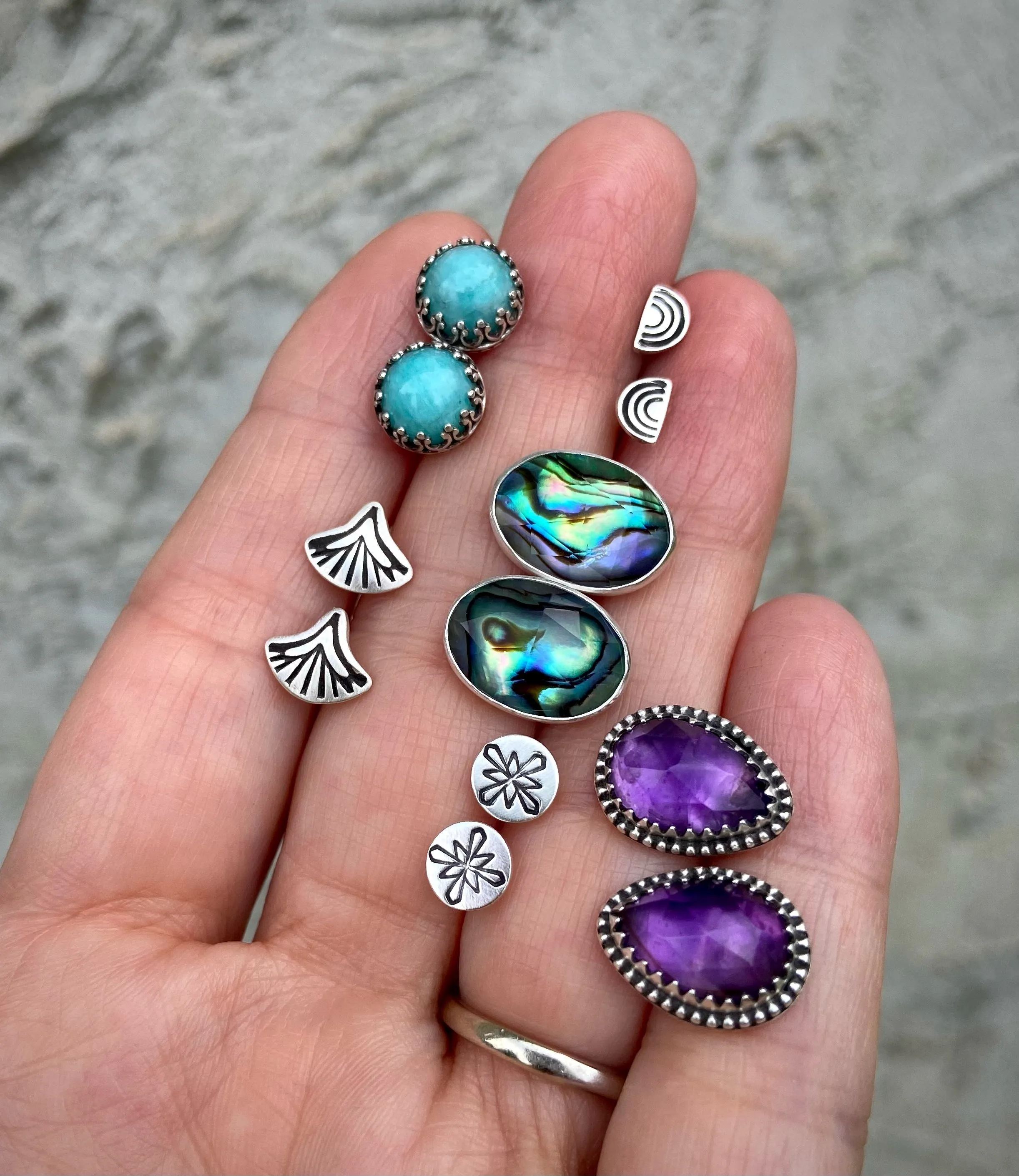 Triple Rainbow Studs