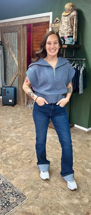 Trusty Dusty Blue Sweater Top