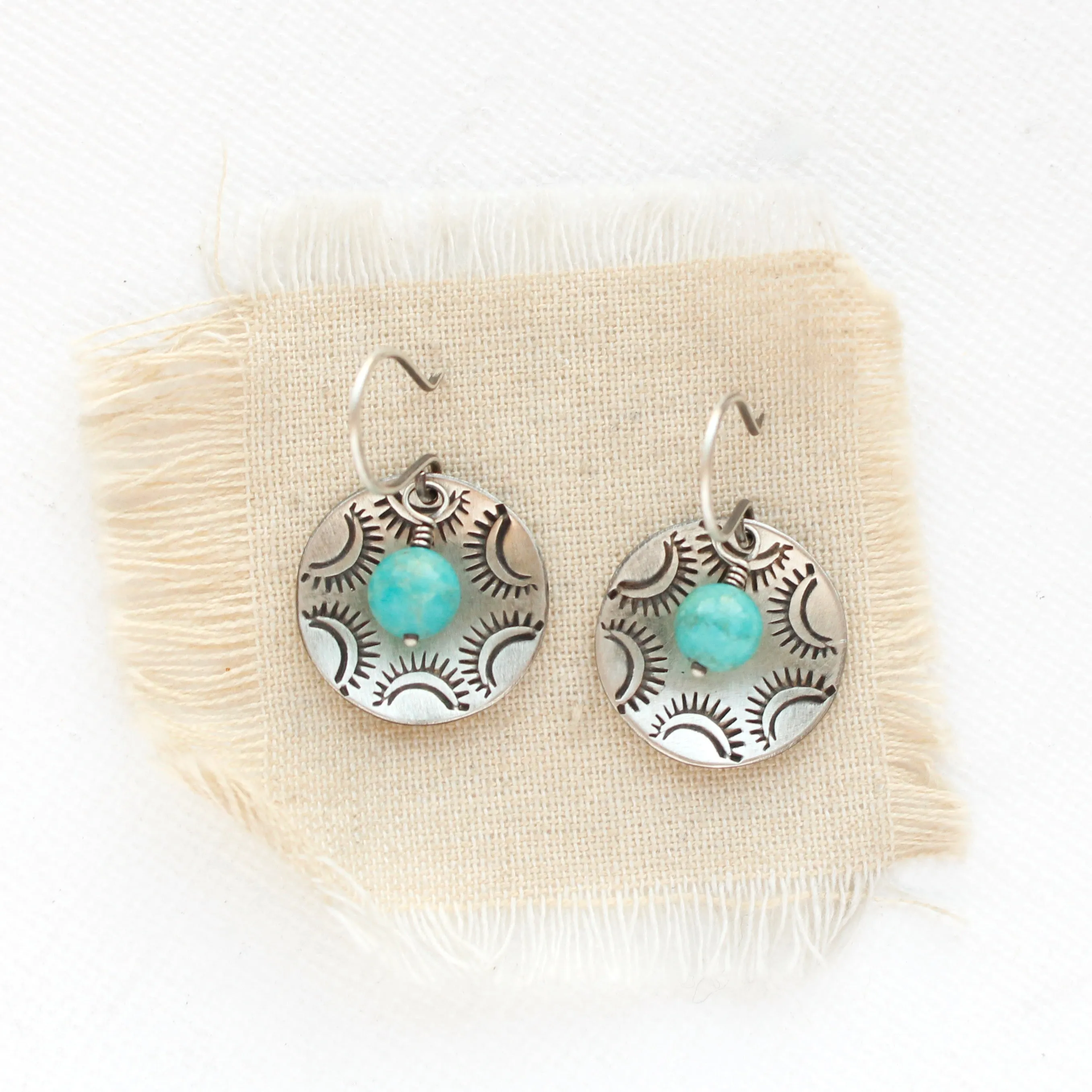 Turquoise Jolie Cupped Earrings