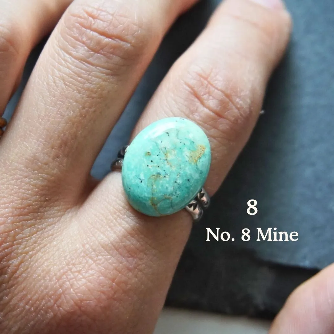 Turquoise Stamped Band Rings