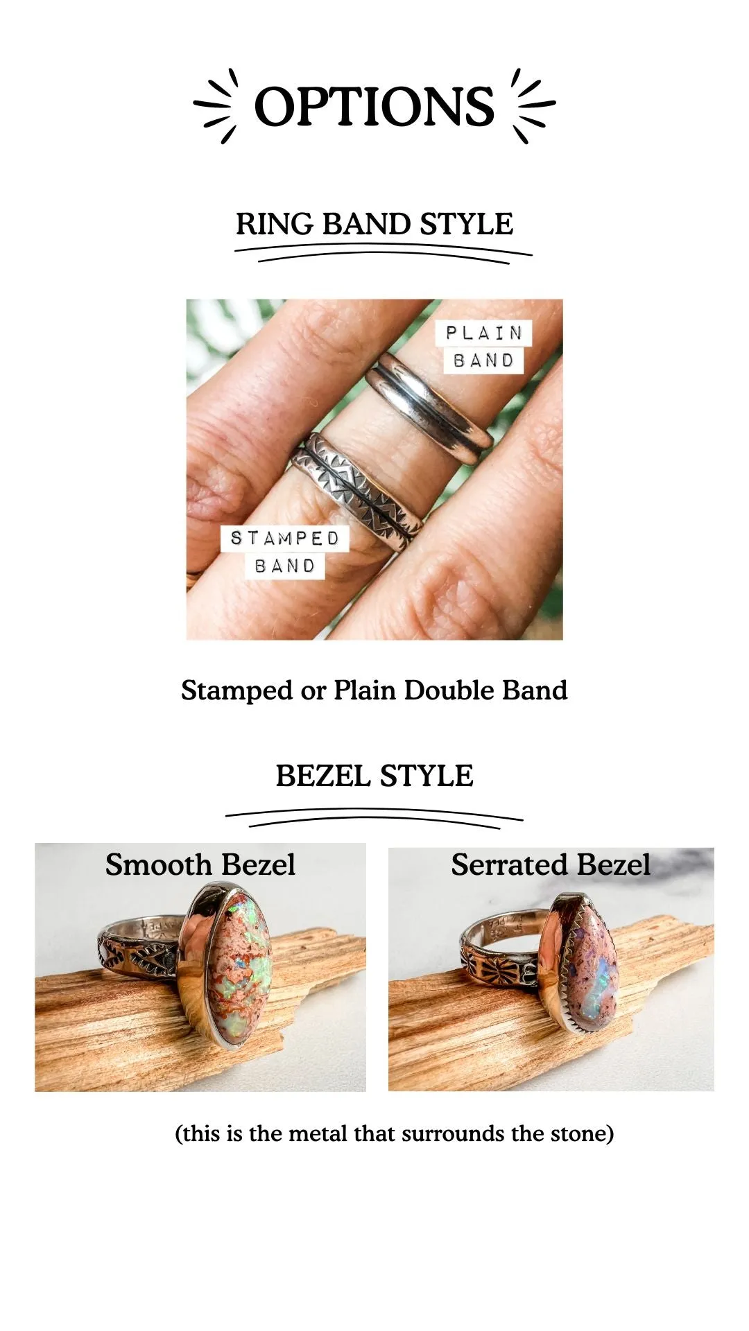 Turquoise Stamped Band Rings