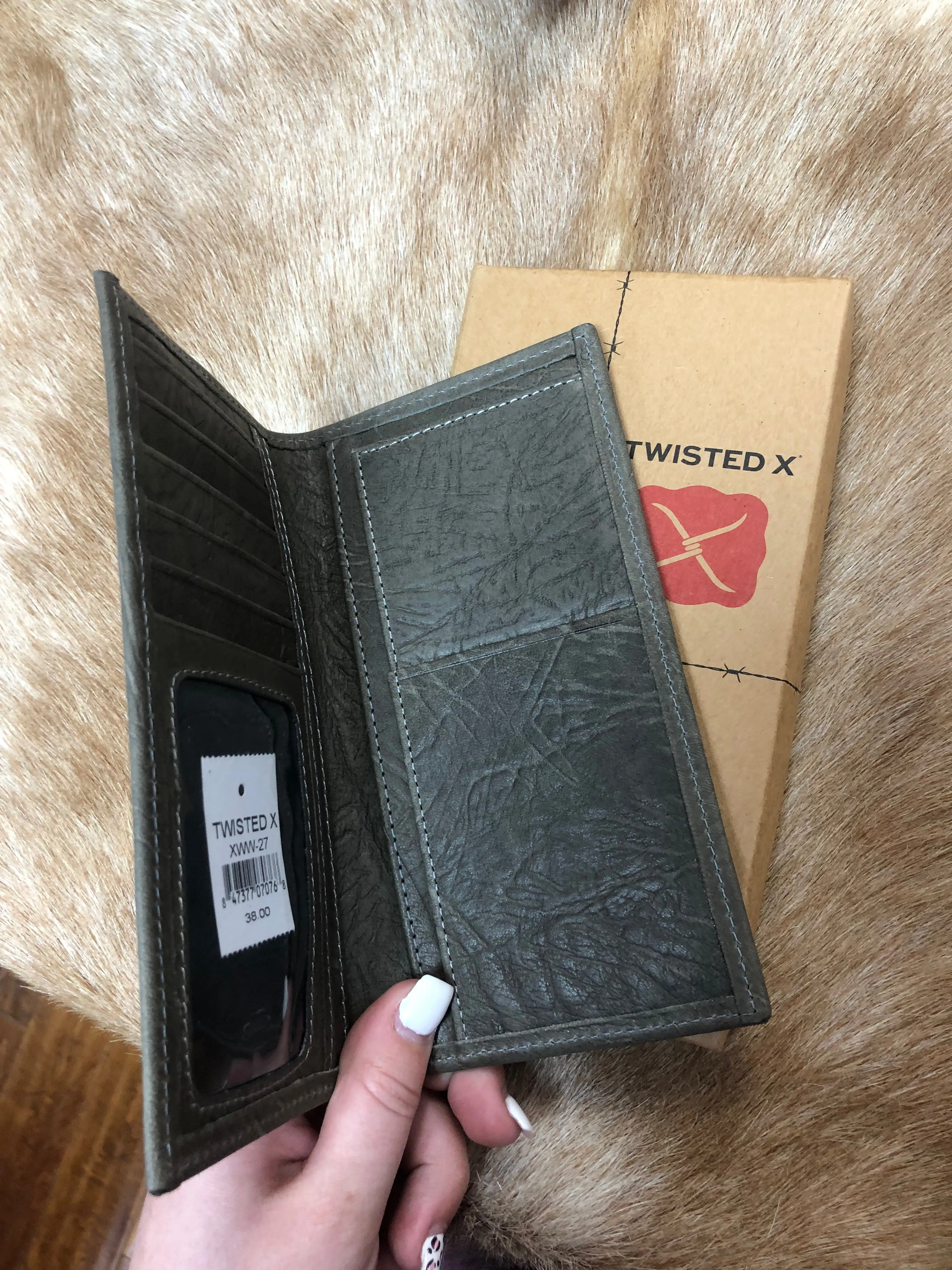 Twisted X Grey Elephant Stamped Rodeo Wallet