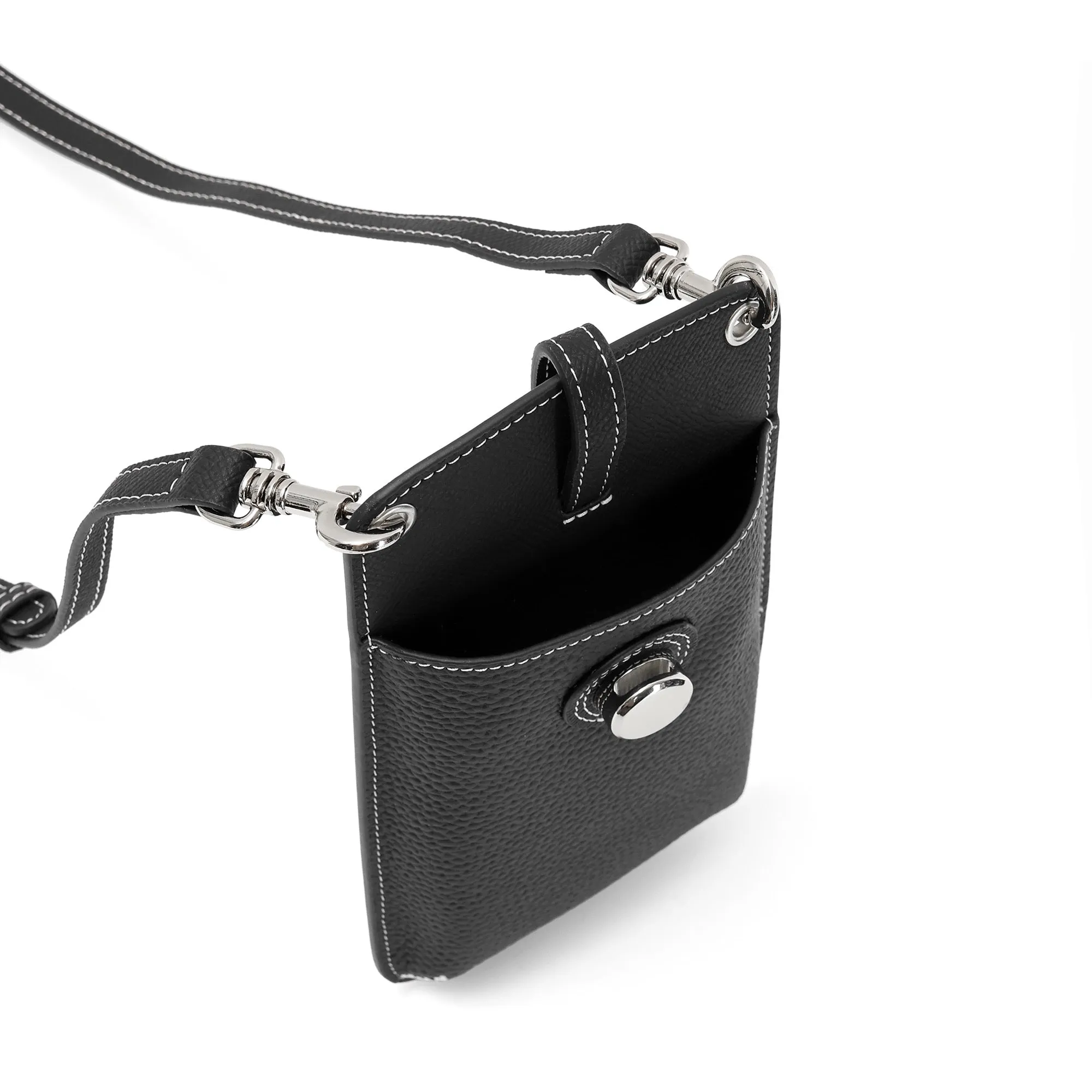 Two-Tone Leather Phone Crossbody Bag