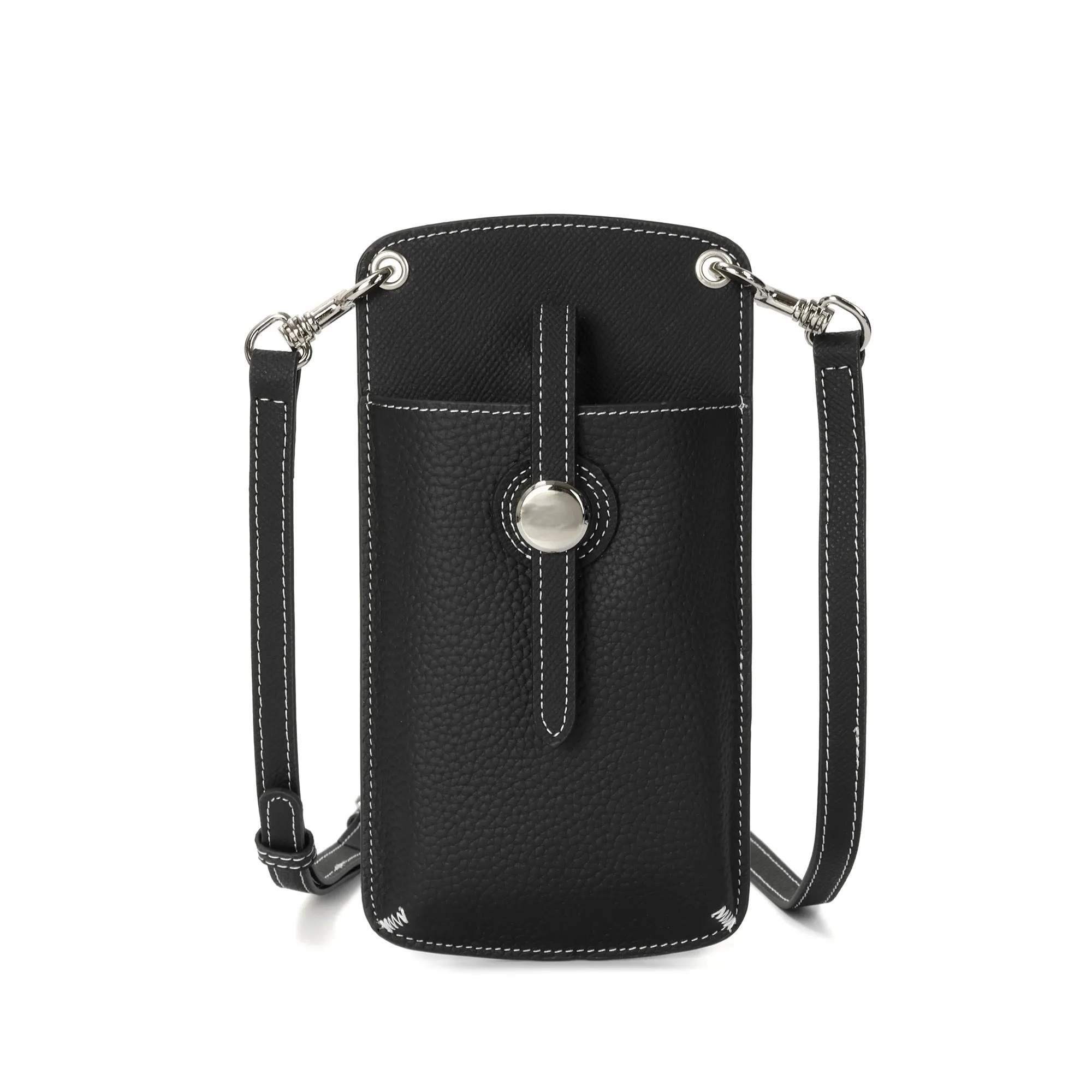 Two-Tone Leather Phone Crossbody Bag