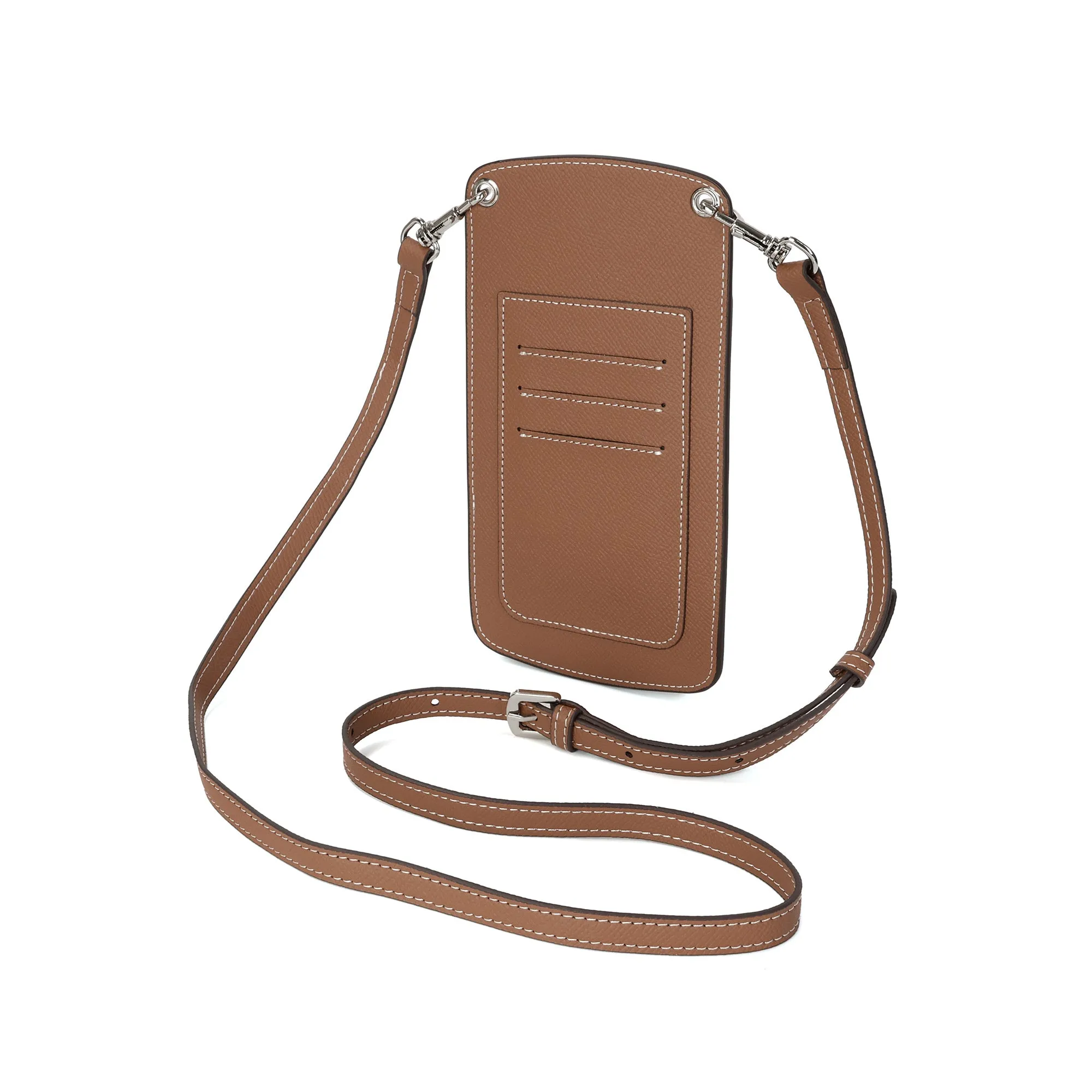 Two-Tone Leather Phone Crossbody Bag