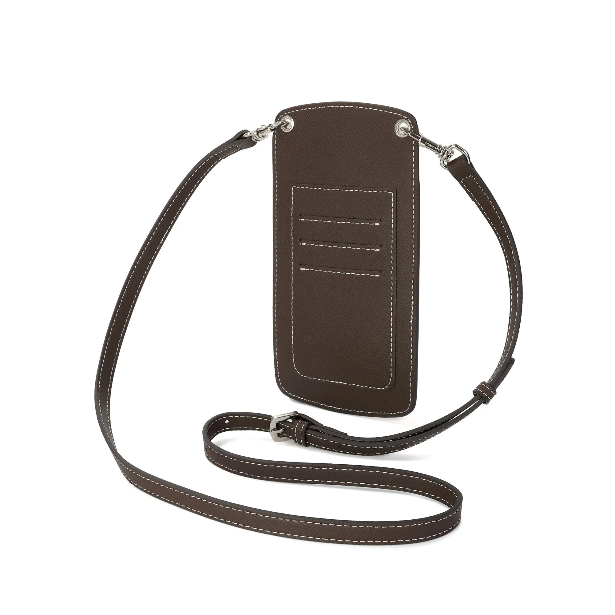 Two-Tone Leather Phone Crossbody Bag