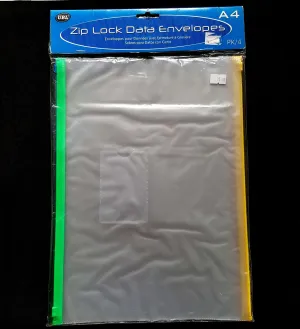 UBL A4 Document Pouch Zip Lock