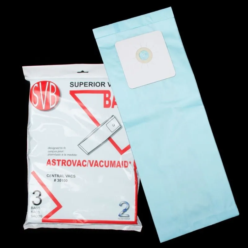 Vacumaid Astrovac Blue Paper Bag 2-Ply 12 Gallon 3 Pack Broan Central Built Svb
