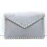 Valentino Rockstud Envelope Pouch Gray Grained Leather Medium Clutch Bag NEW