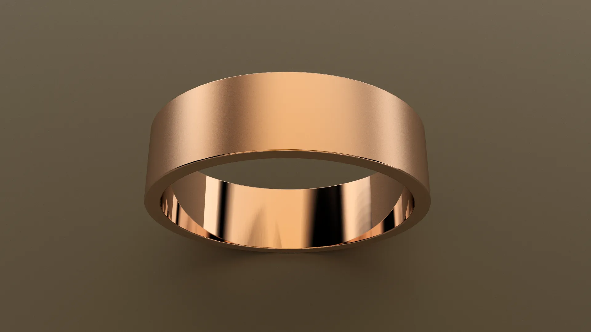 variant test of Brushed Rose Gold 6mm Flat Wedding Band