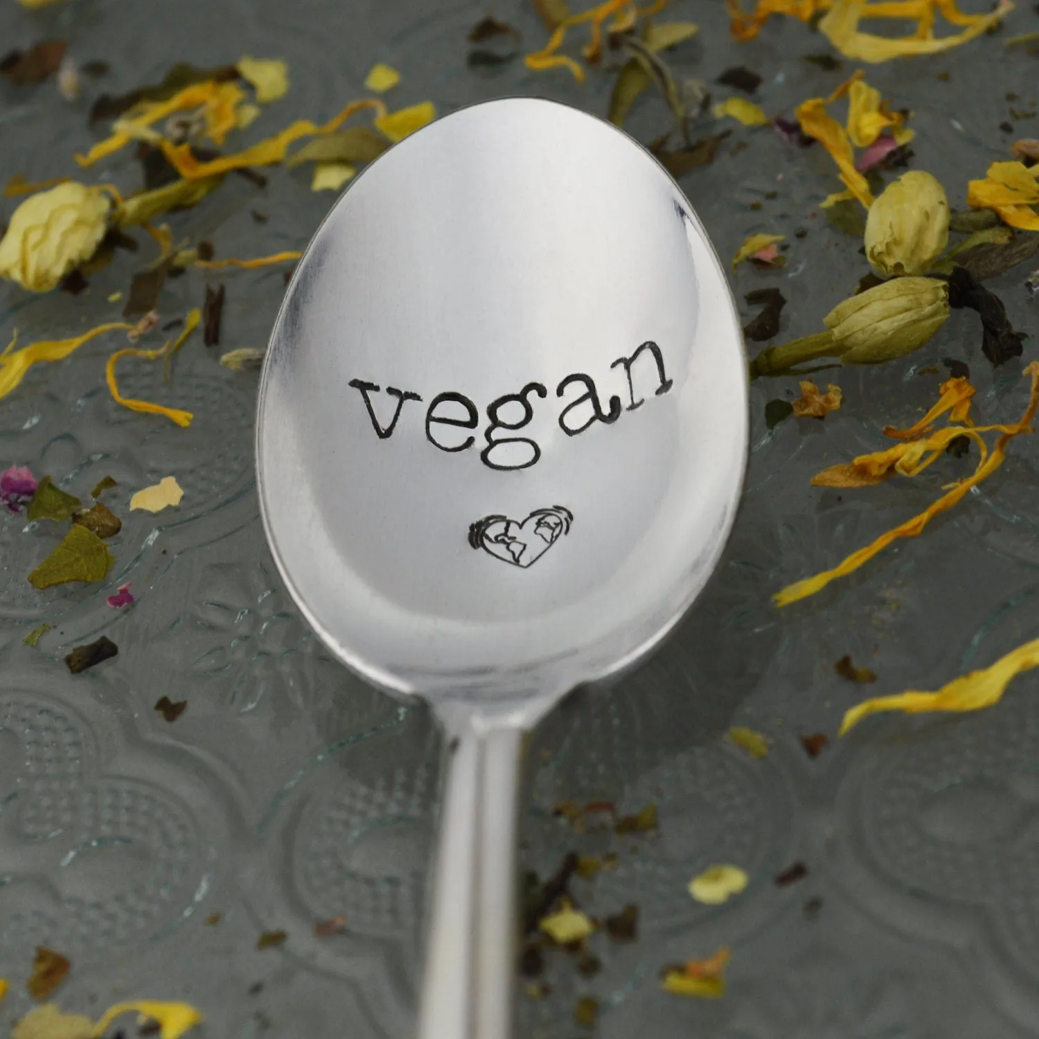 Vegan Hand Stamped Spoon