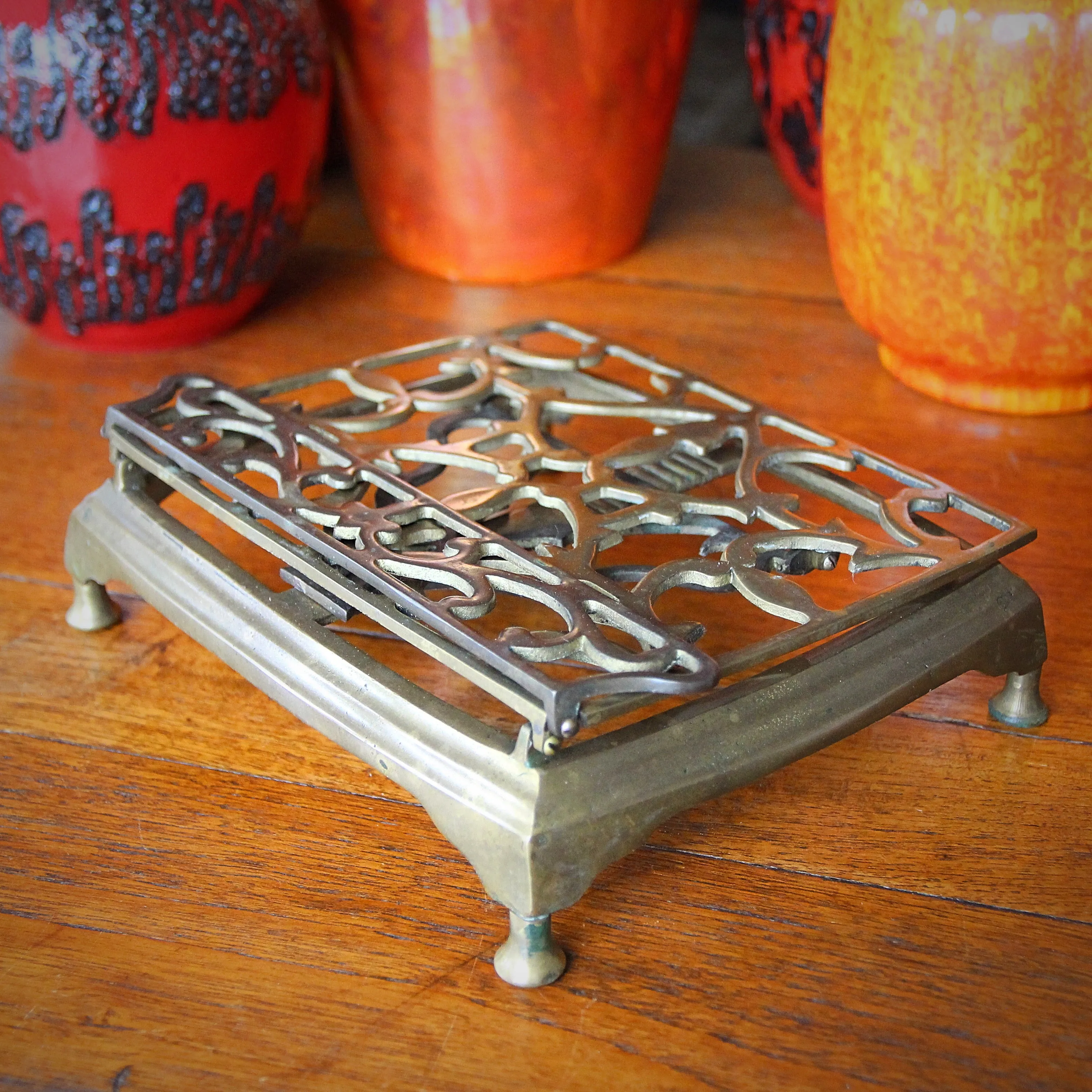 Victorian Pierced Brass Book Holder