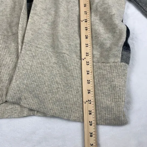 VINCE Cashmere Open Cardigan Womens Small Variegated Stripe Oversized Wool Blend