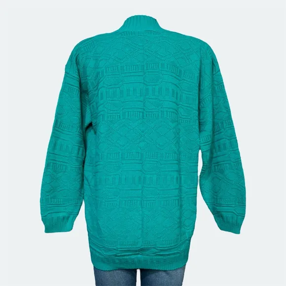Vintage 80s NEW Adele Kintwear Womens Medium Oversized Sweater Plunge V-Neckline