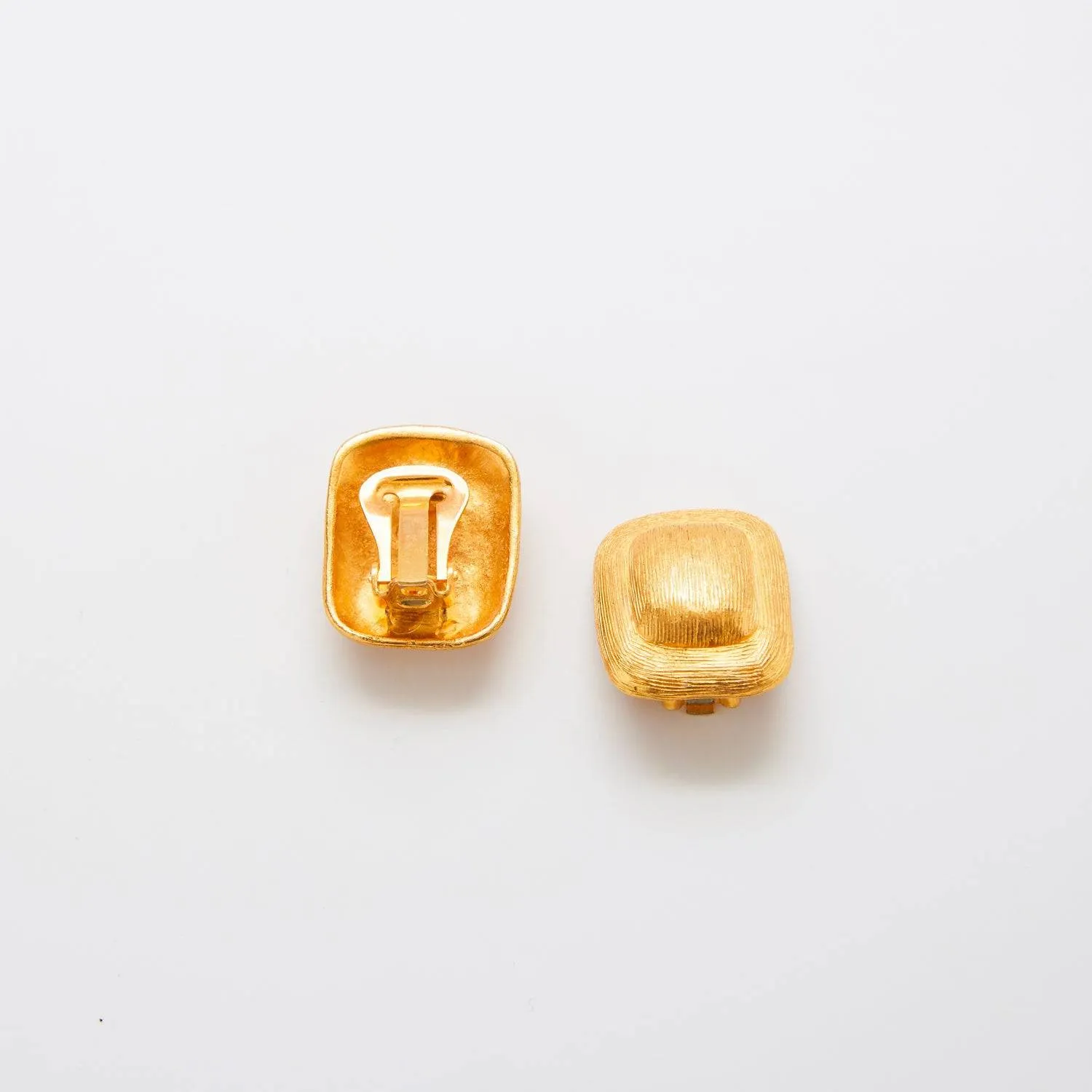 Vintage Gold Rectangle Clip-on Earrings