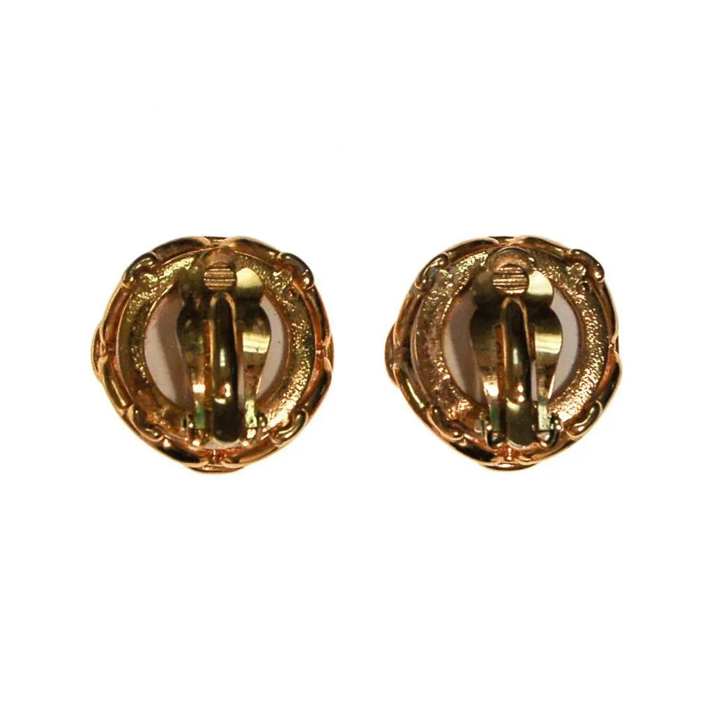 Vintage Joan Rivers Caged Pearl Earrings