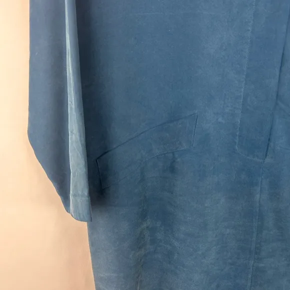 Vintage Jones New York Dark Blue Silk Shirt Dress