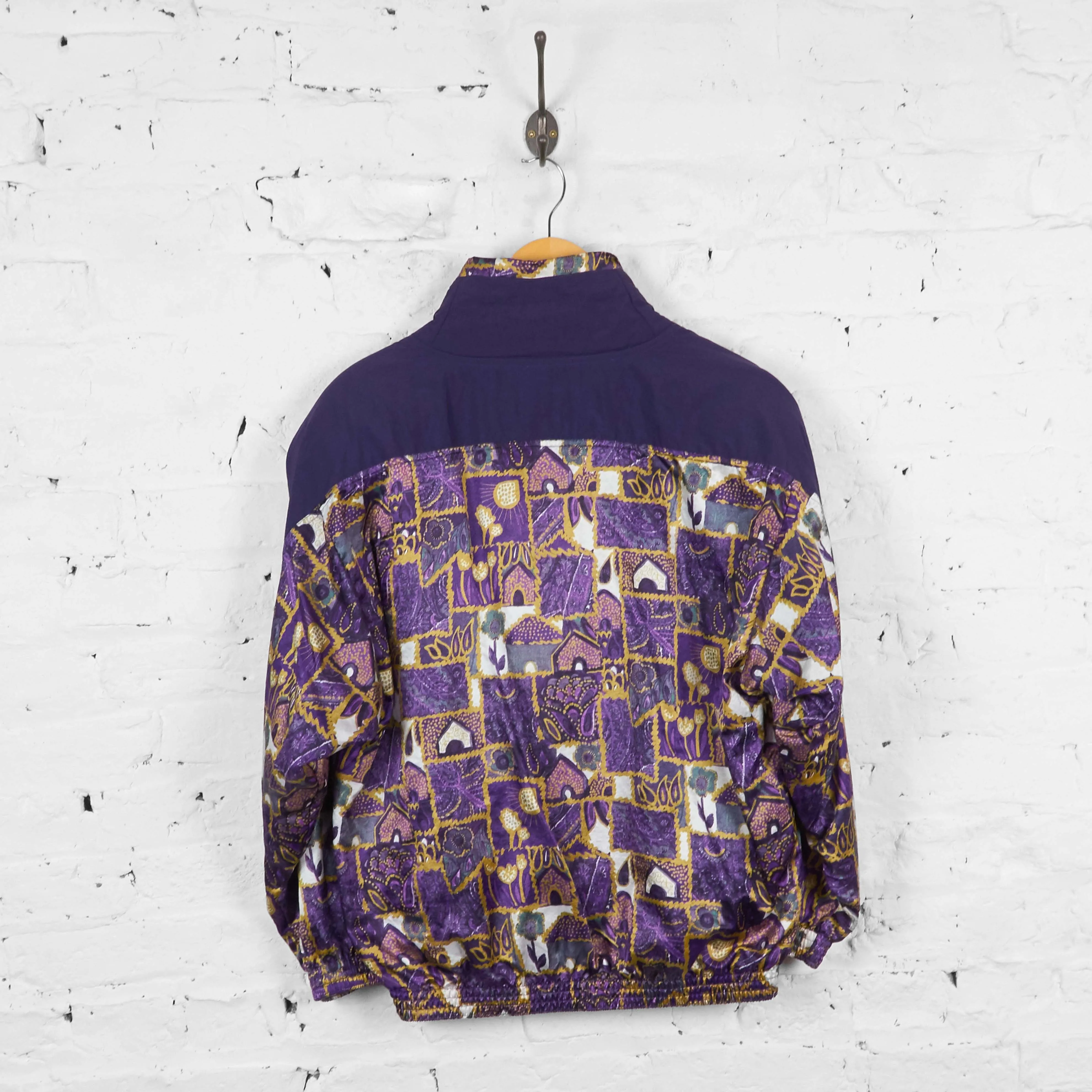Vintage Pattern Tracksuit Top - Purple - L