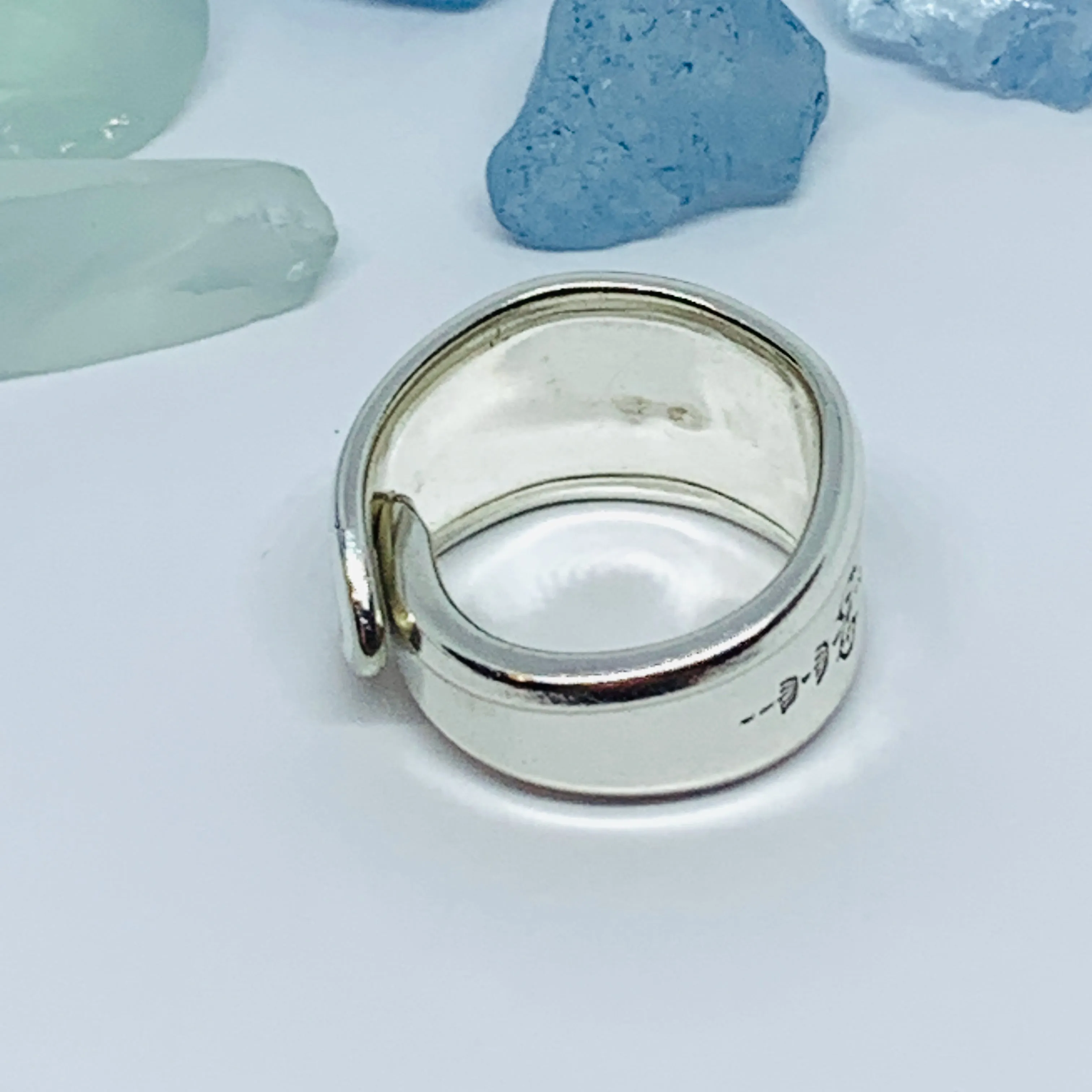 Vintage Spoon Ring with Hand Stamped "love"