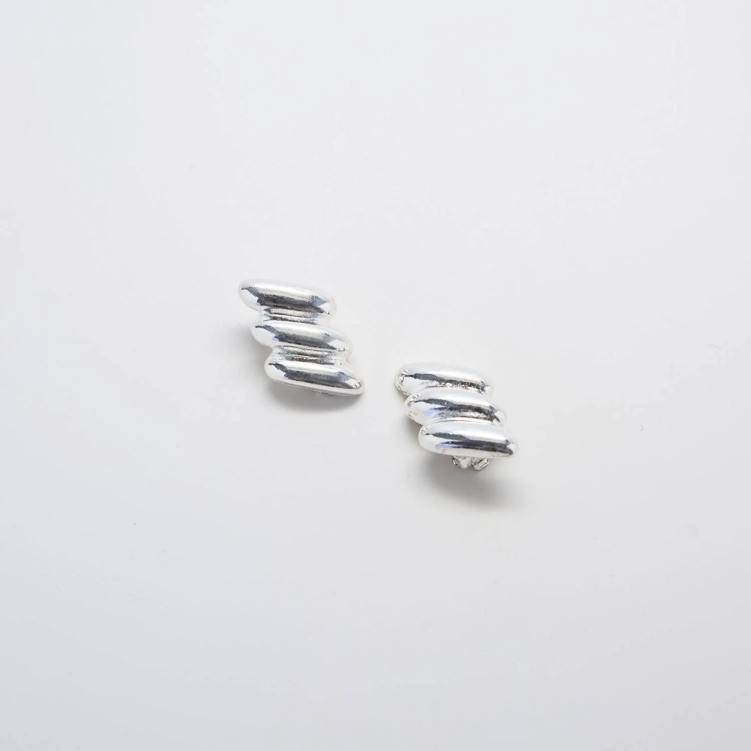 Vintage Stacked Silver Earrings
