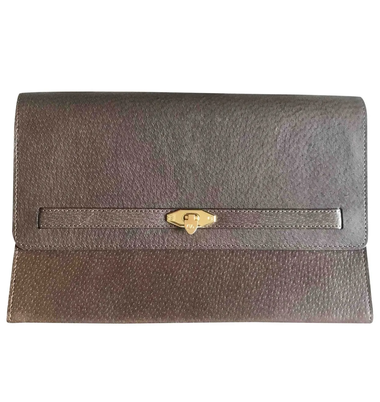 Vintage Valentino Garavani kelly bag style pigskin leather brown clutch purse, document bag. Classic vintage piece for unisex use.