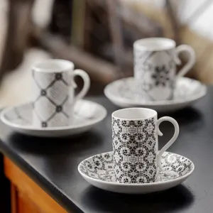 VISTA ALEGRE CALCADA PORTUGUESA SET 2 TEA CUPS & SAUCERS