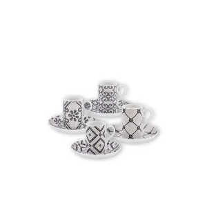 VISTA ALEGRE CALCADA PORTUGUESA SET 4 COFFEE CUPS & SAUCERS