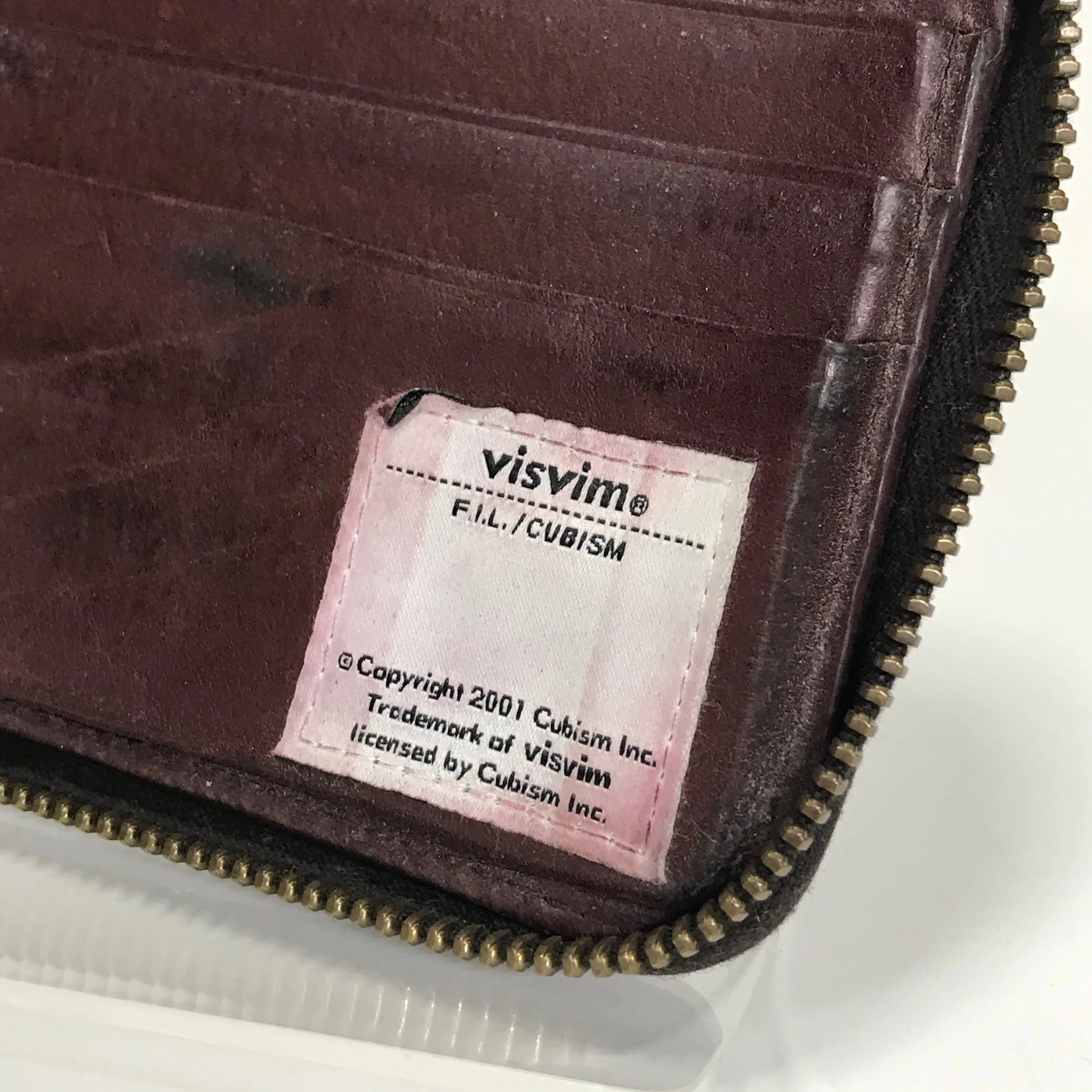 Visvim Leather Bi-Fold Zip Wallet Brown