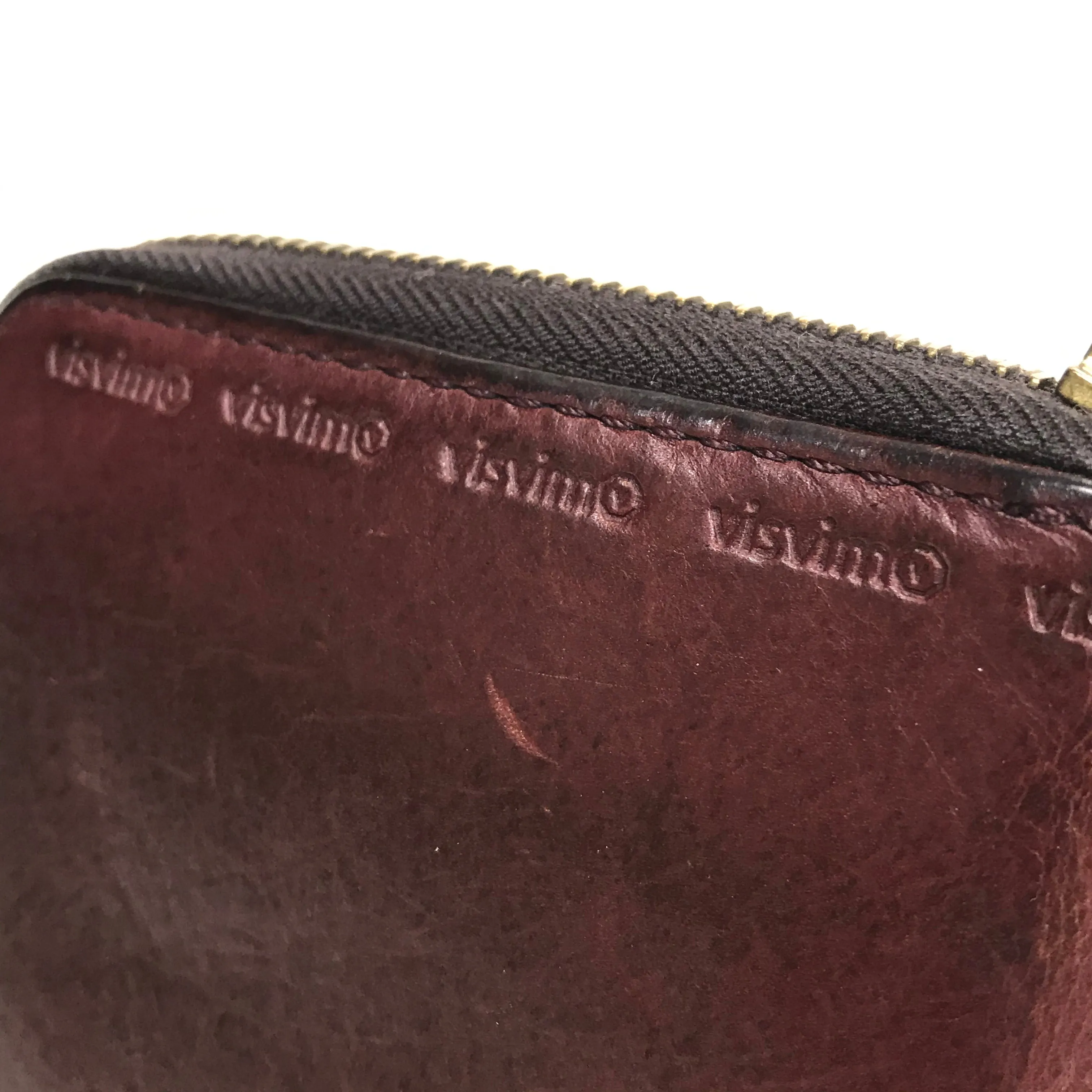 Visvim Leather Bi-Fold Zip Wallet Brown