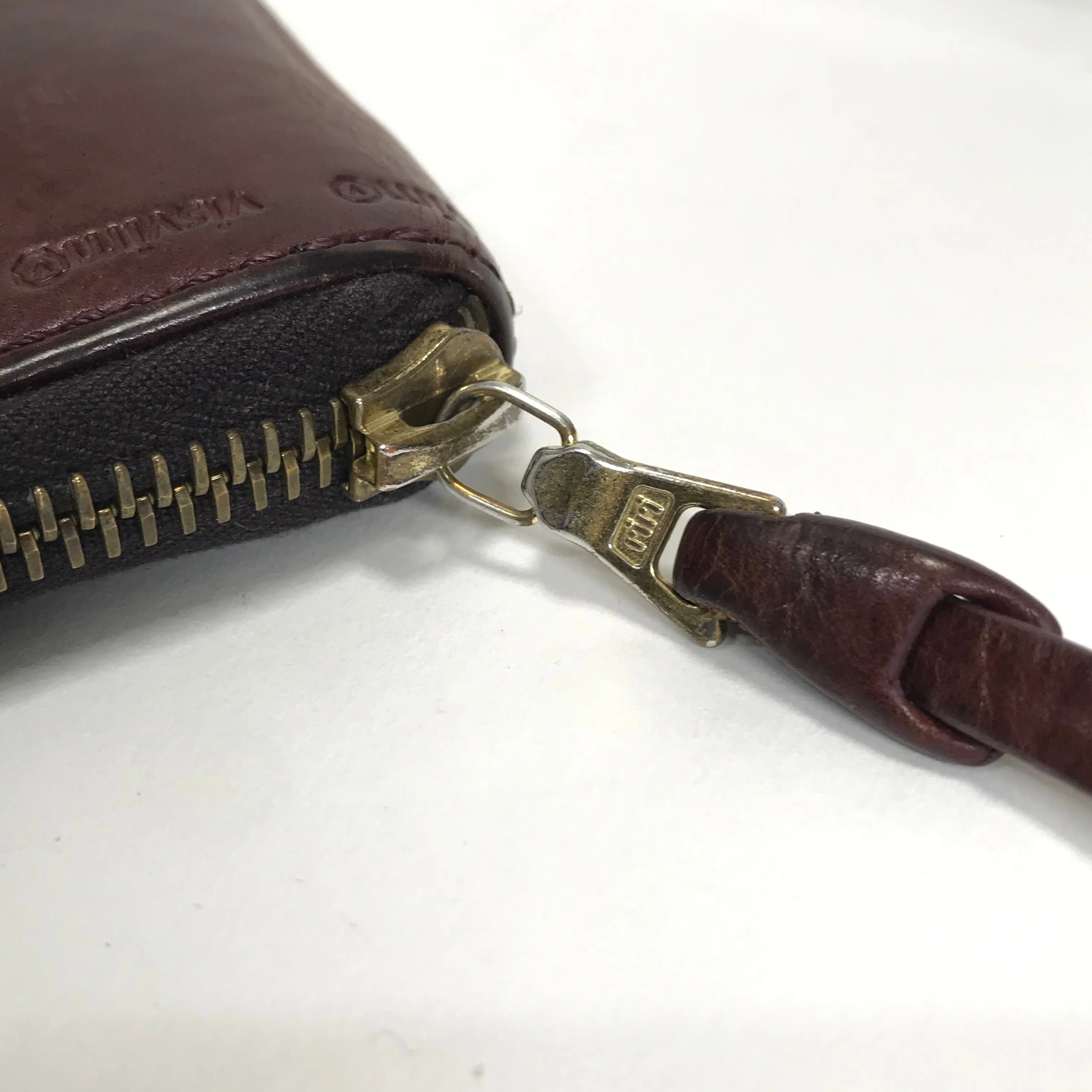 Visvim Leather Bi-Fold Zip Wallet Brown