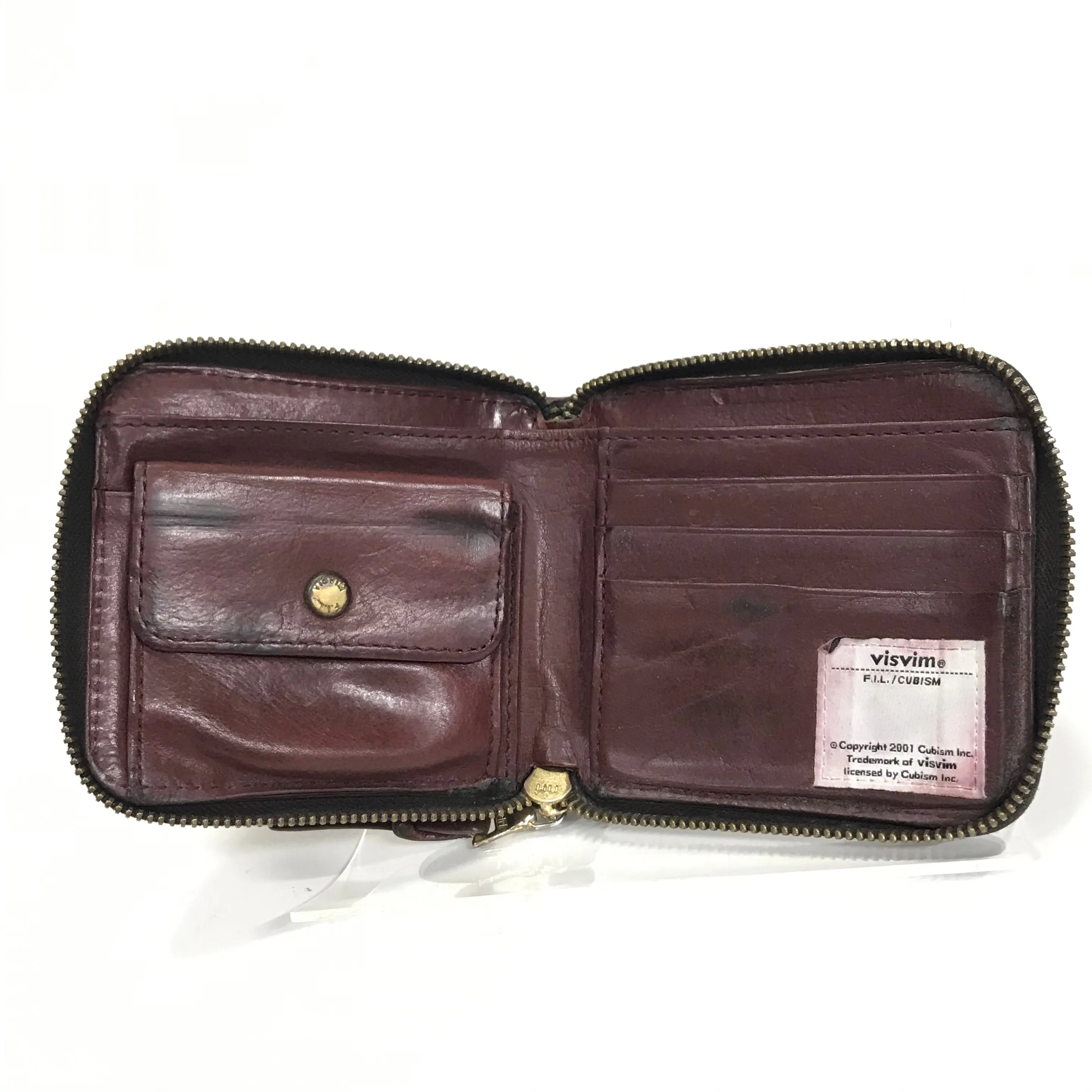 Visvim Leather Bi-Fold Zip Wallet Brown