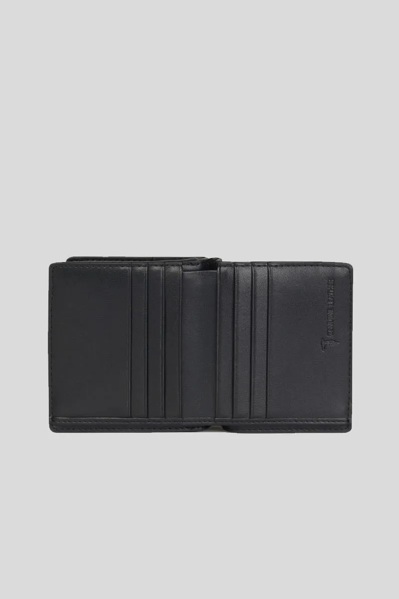 Wallet Coin Pocket Card Nappa Liscia - Black