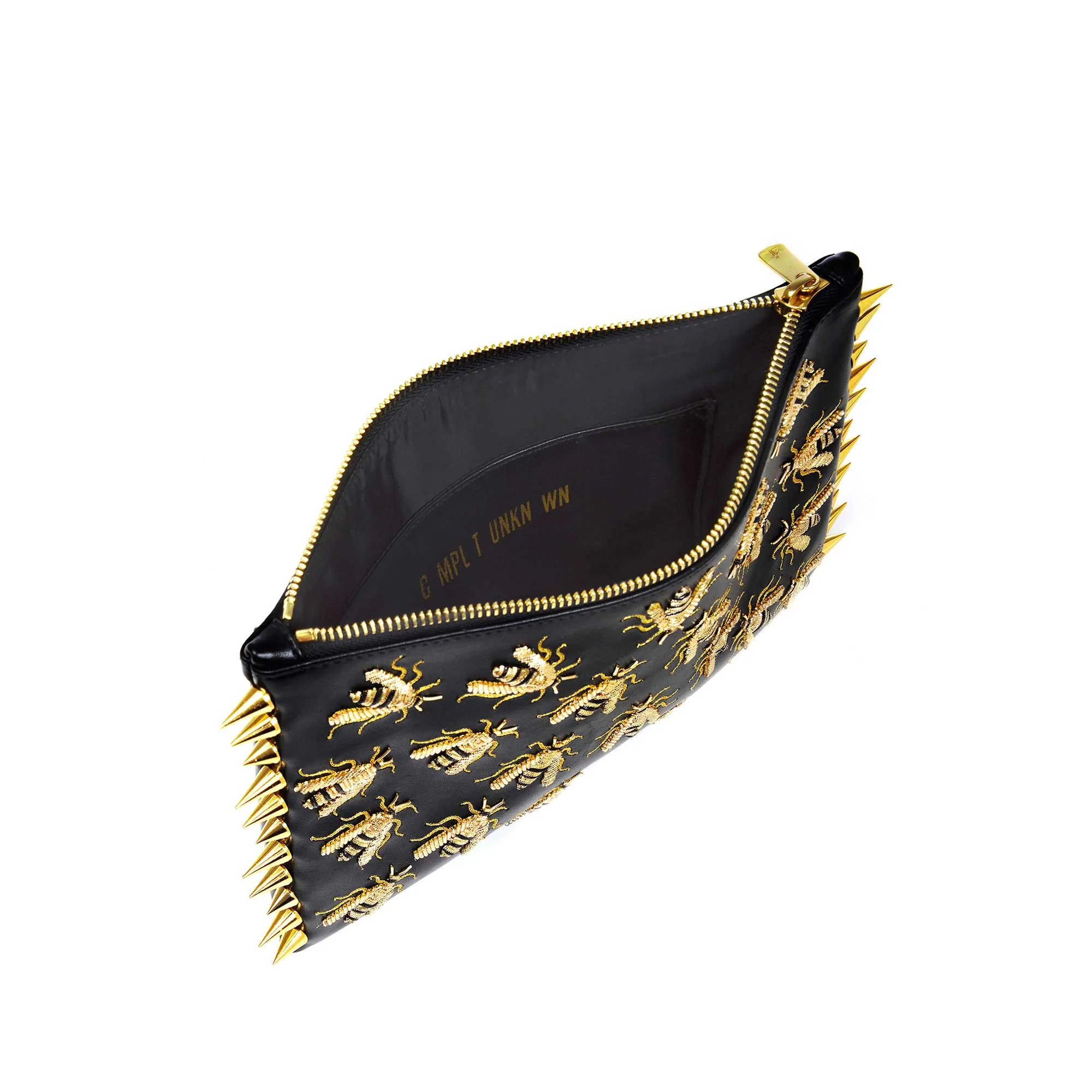 WASP EMBROIDERED CLUTCH BAG