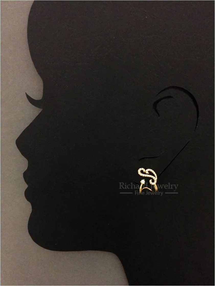 Wavy Outline Diamond Earrings