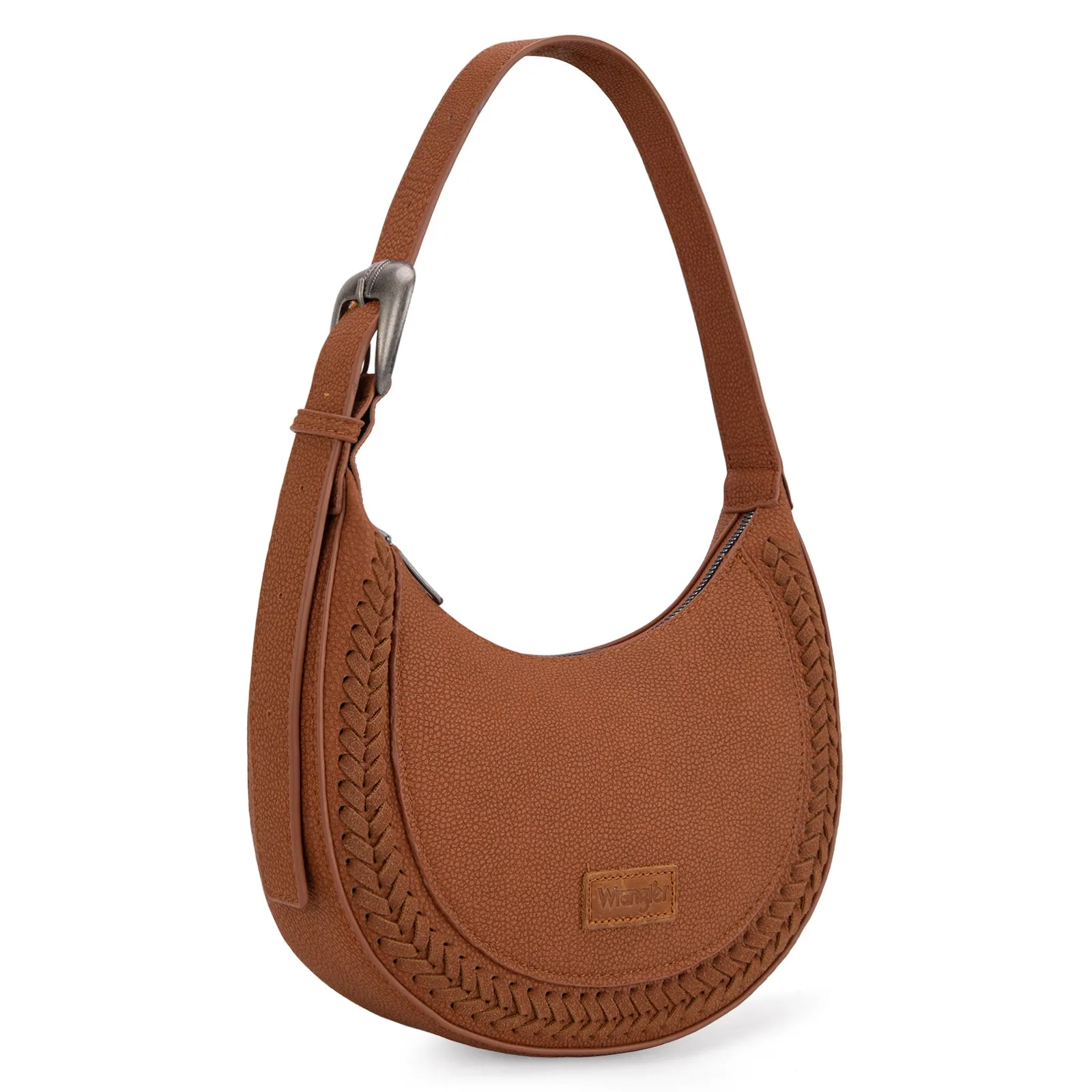 WG168-1020  Wrangler Whipstitch Crescent Crossbody - Brown