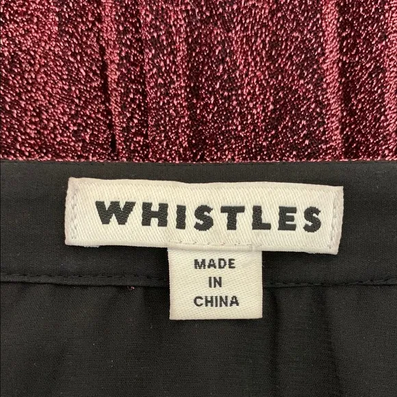 Whistles Kitty Metallic Pleated Midi Skirt