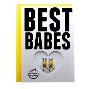 WHOLESALE PIN GREETING CARD - BEST BABES