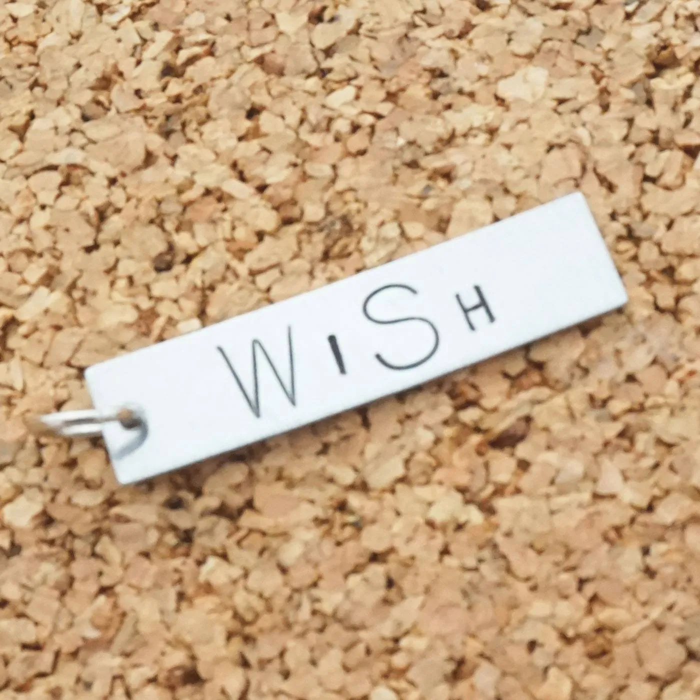 Wish - Stamped Tag Pendant