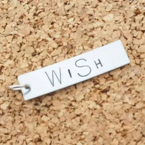 Wish - Stamped Tag Pendant